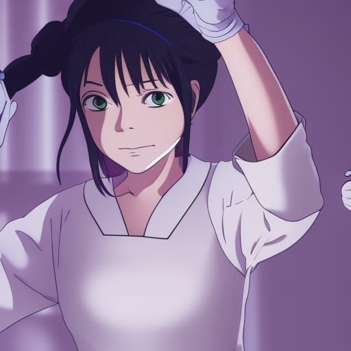 Anime-Style Japan Nurse in Studio Ghibli Style