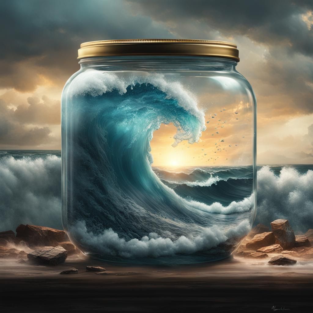 Wave Crashing in a Jar: Digital Matte Painting
