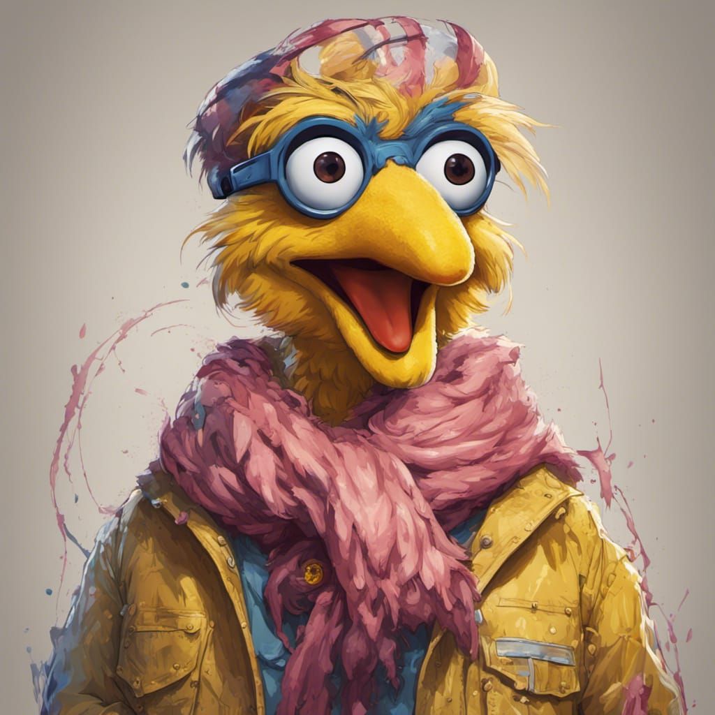 Big Bird Mugshot: Hyperdetailed Portrait in Unreal Engine