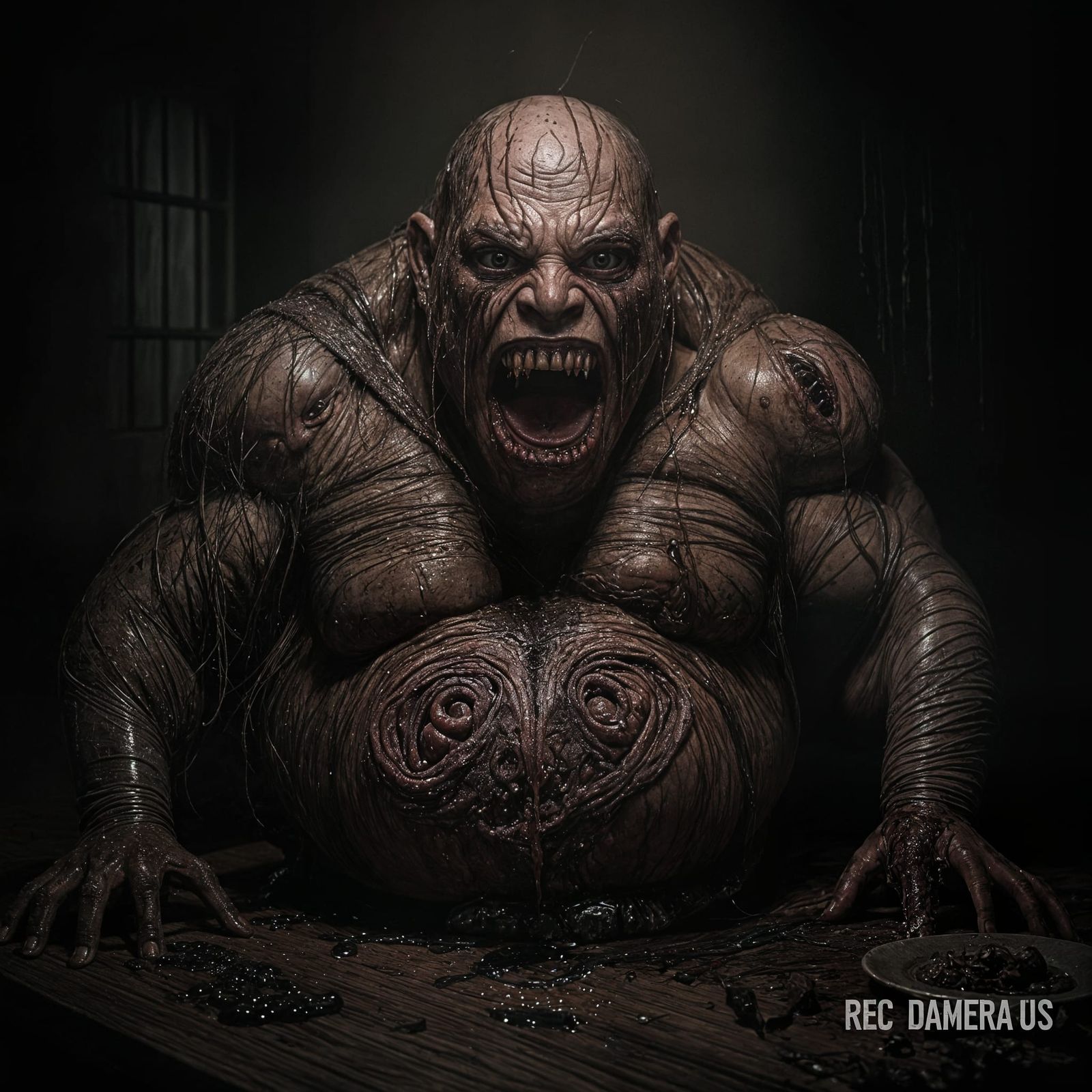 Horrifying Gluttony Monstrosity - Visceral Body Horror