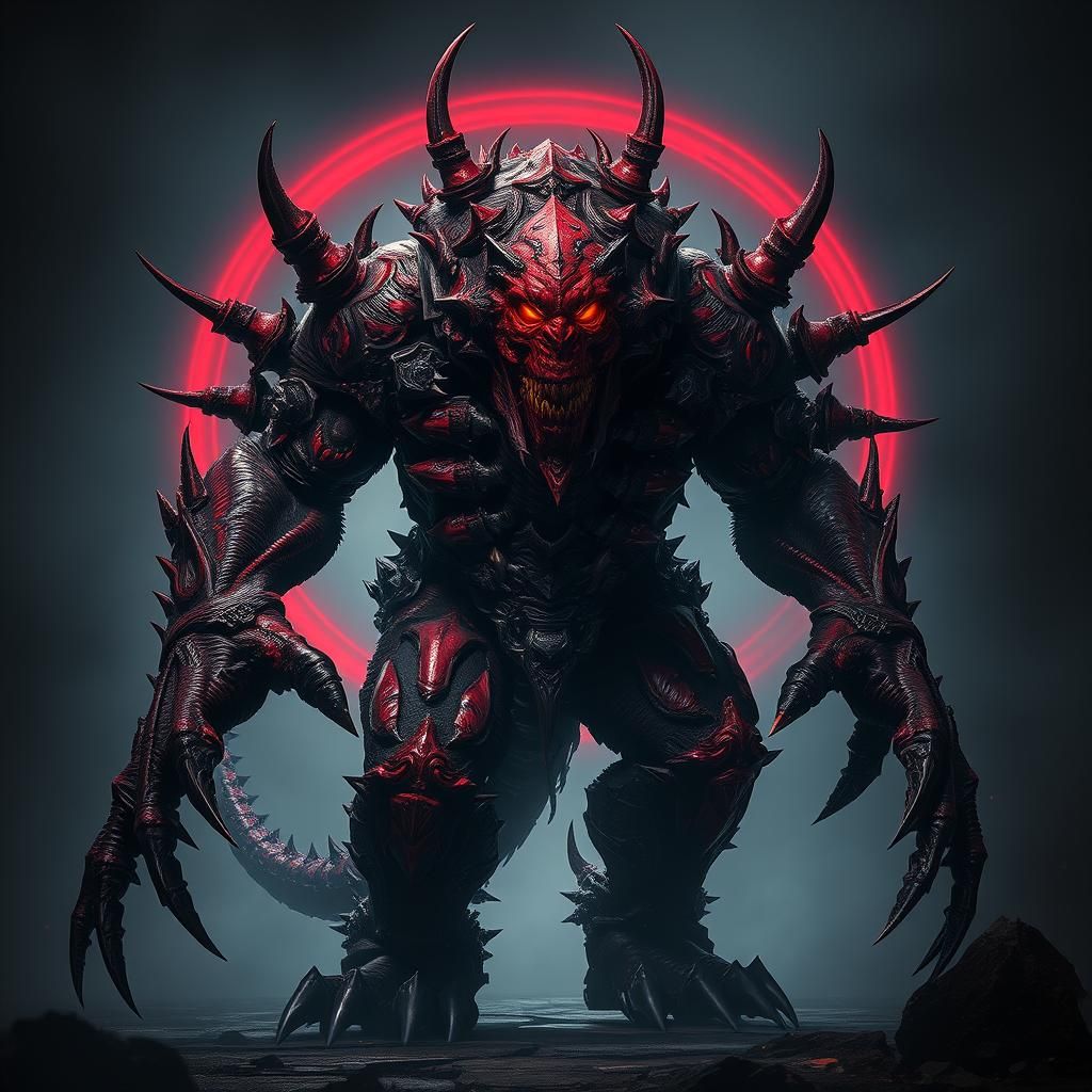 Nightmarish Ruby Weapon in Dark Fantasy Style