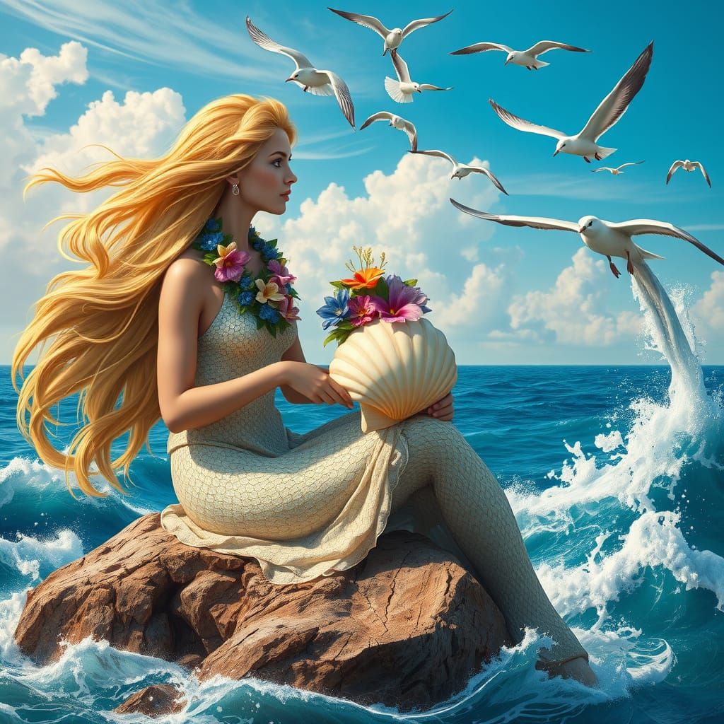 Serene Zeemeermin Amidst Oceanic Wonders