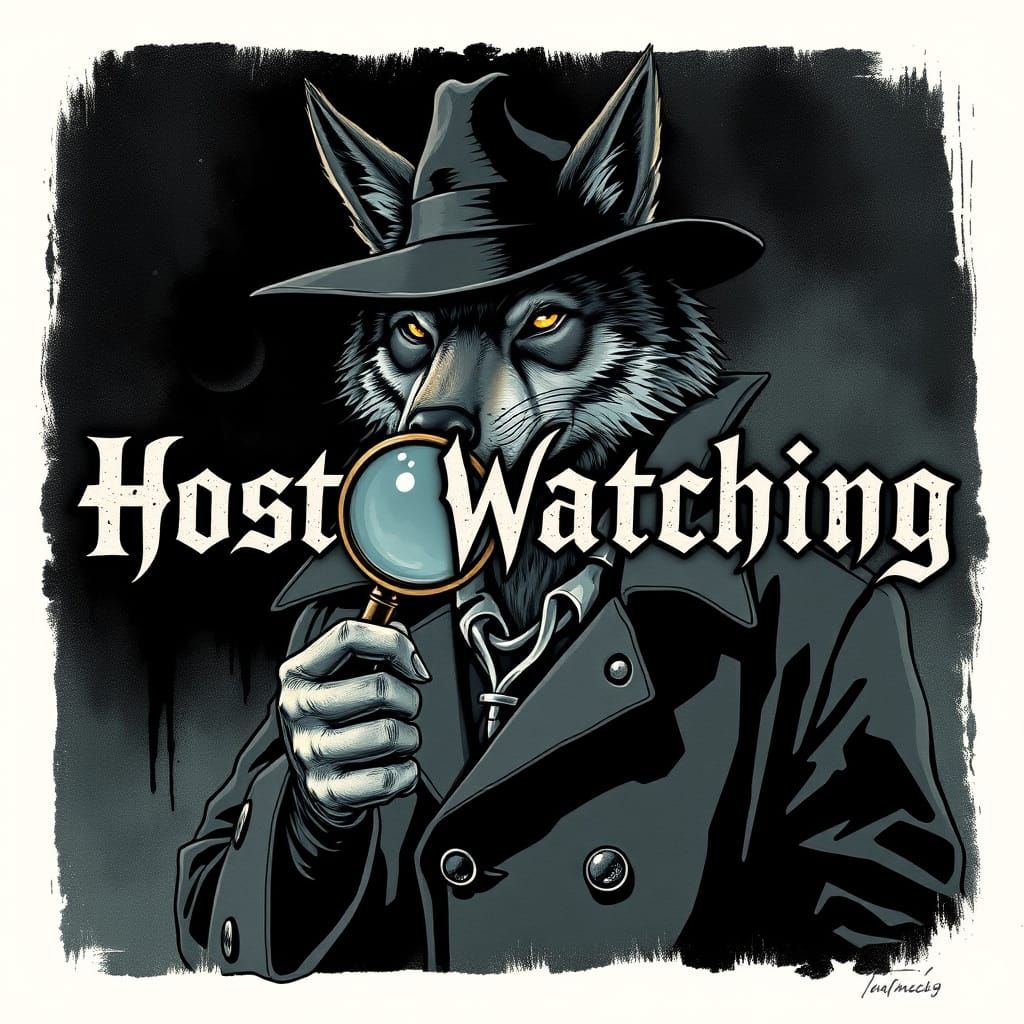 Gothic Detective in Dark, Gritty Cityscape