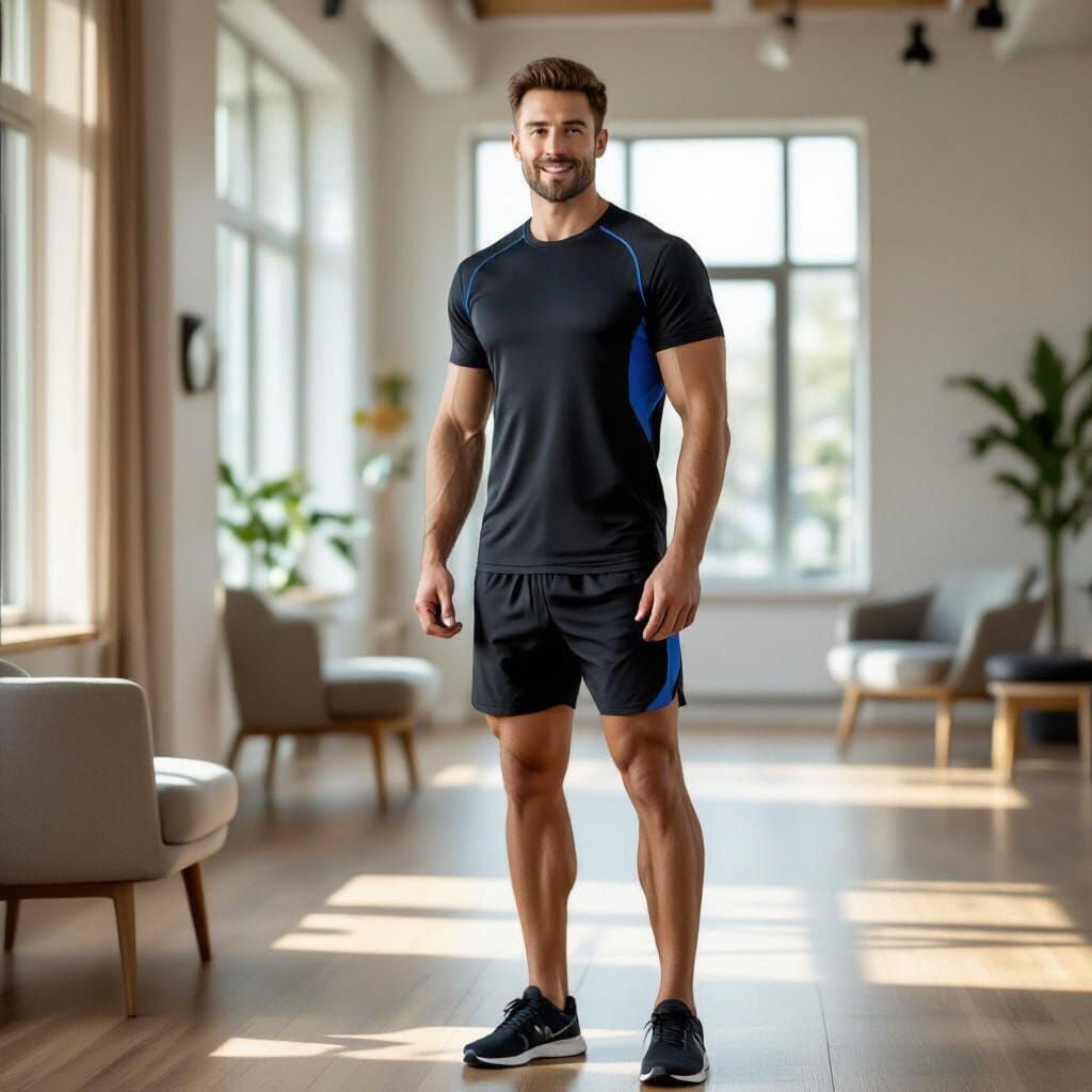 Fit Model in Gym: Hyperrealistic 8K DSLR Photo