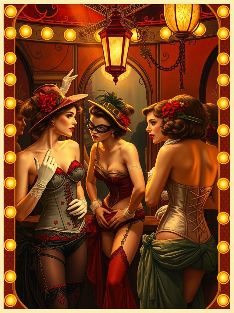 Dramatic Moment in the Moulin Rouge Dressing Room