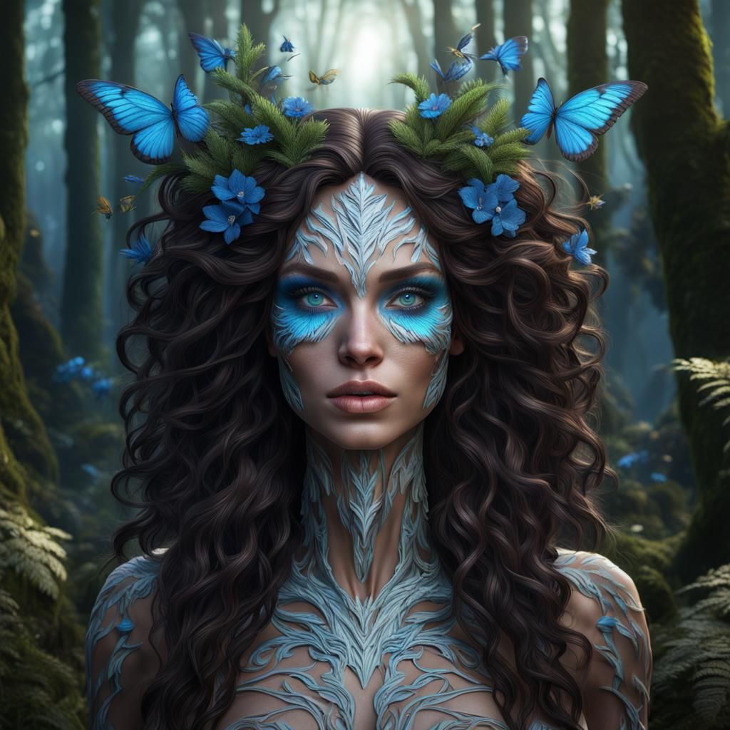Forest Nymph Portrait in Detailed Fantasy Art Style