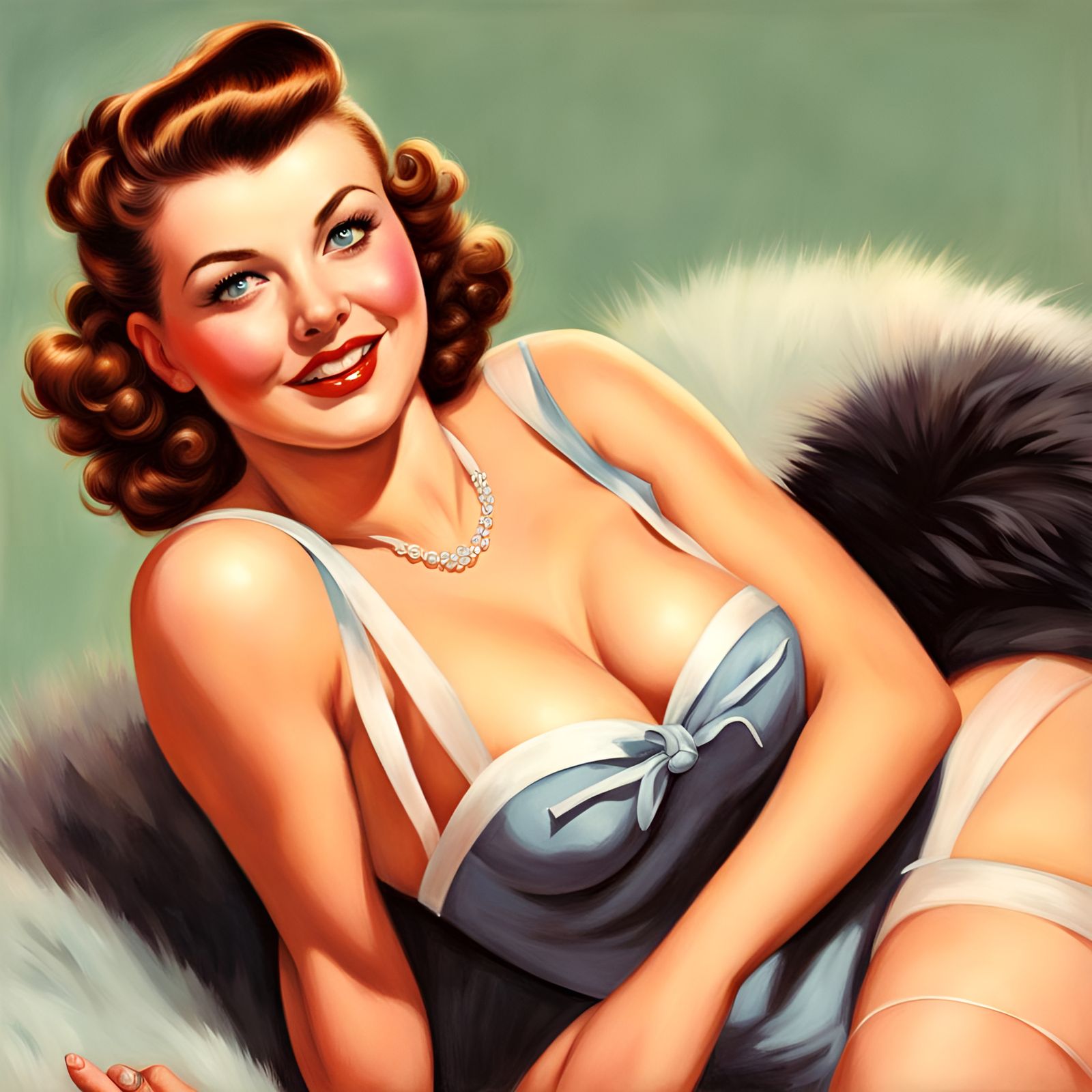 Retro 50s Pinup Girl Portrait