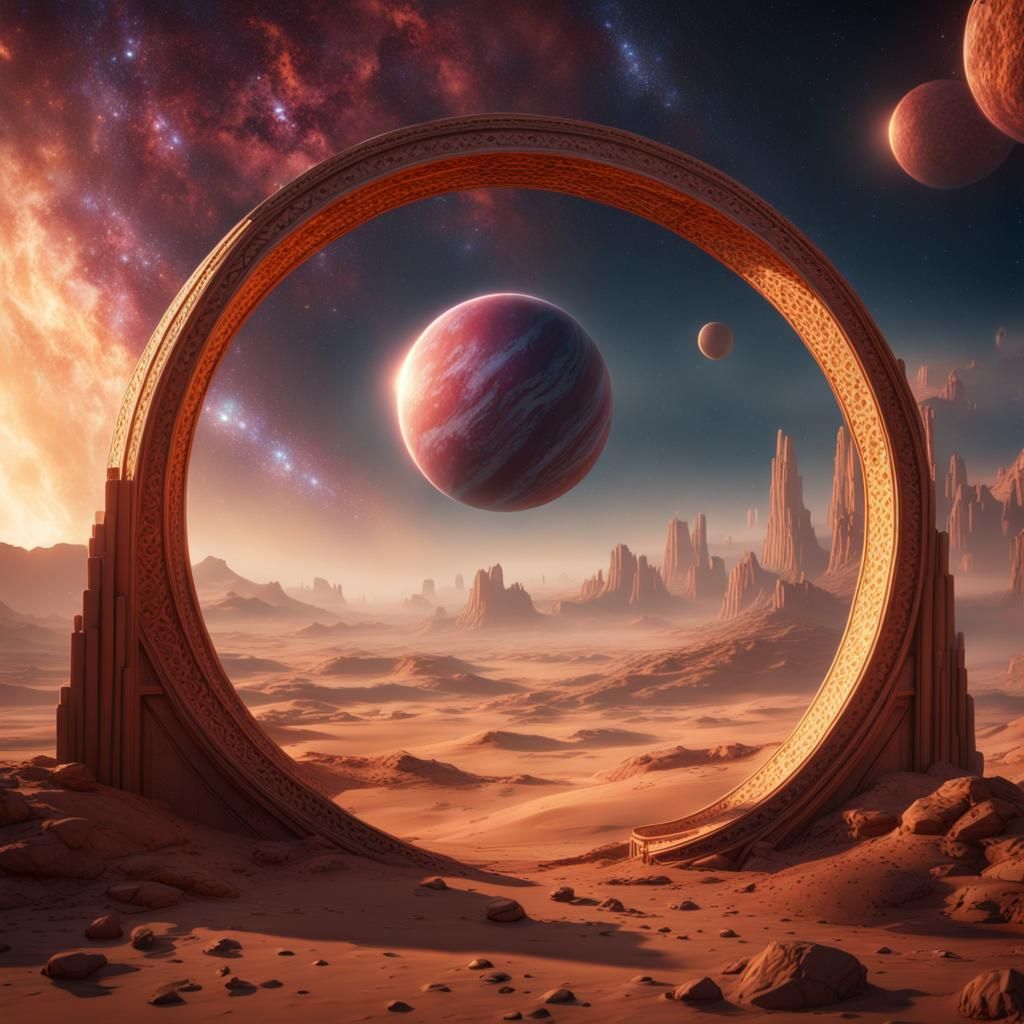 Desert Sky Portal to Stars: Fantasy Concept Art