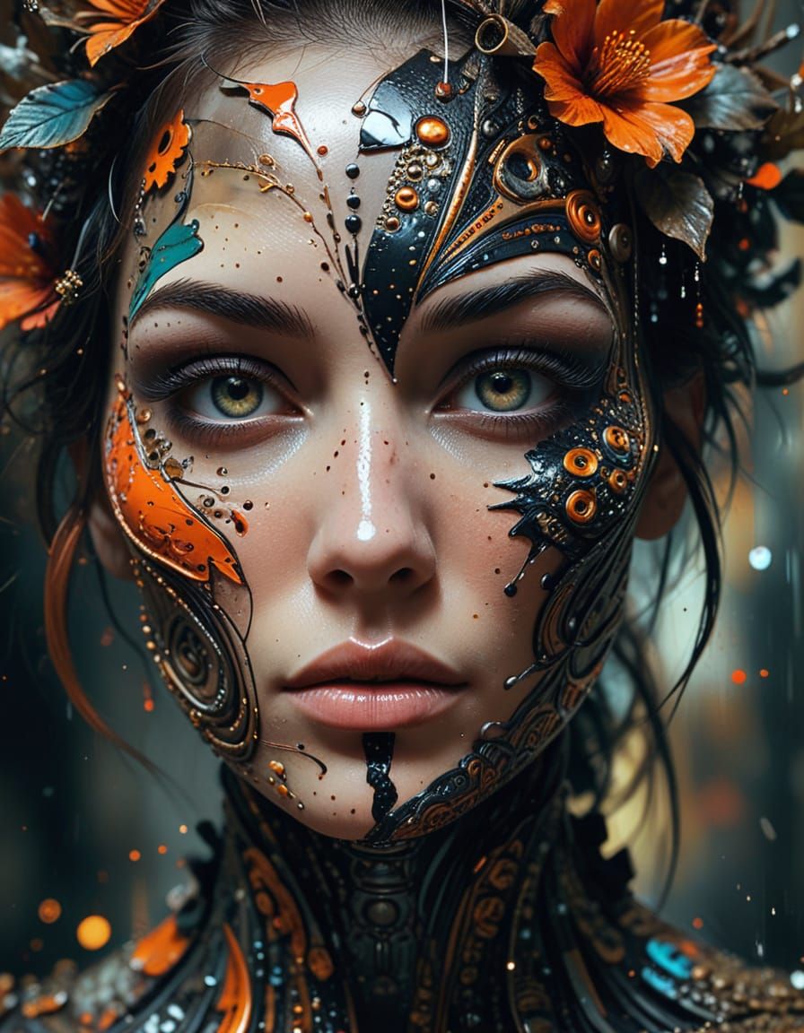 Surreal Woman's Face in Dada Art Style