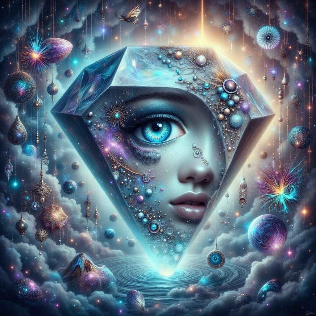 Surreal Gemstone Eye in Vibrant Colors