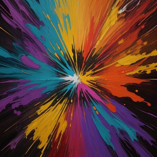 Vibrant Oil Painting of Abstract Emotional Symphony