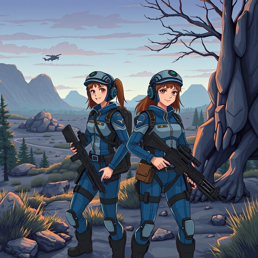 Vault Dwellers Prepare for Combat in Anime-Style Illustratio...
