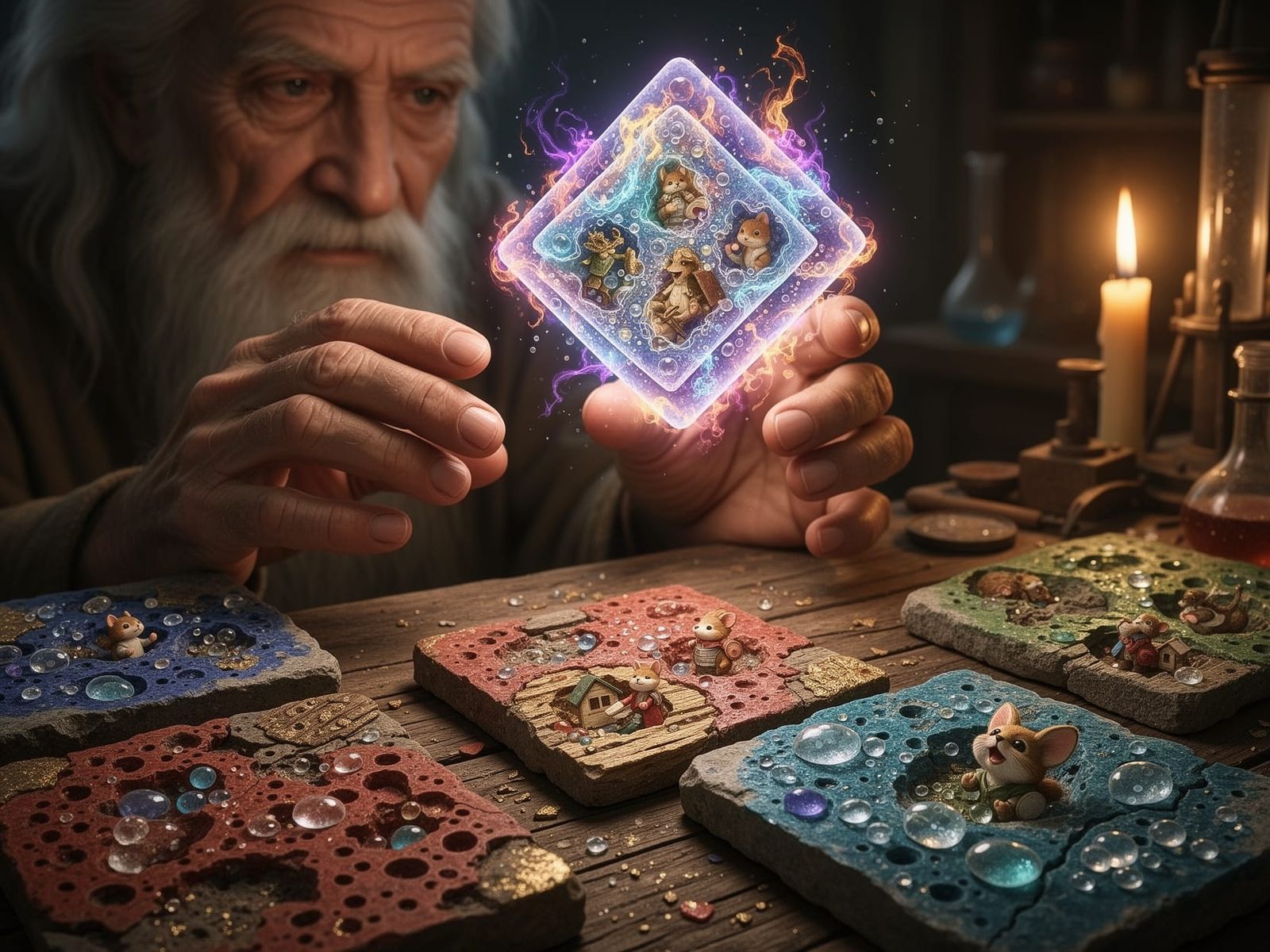 Alchemist Creates Shimmering Elemental Square in Moody Works...