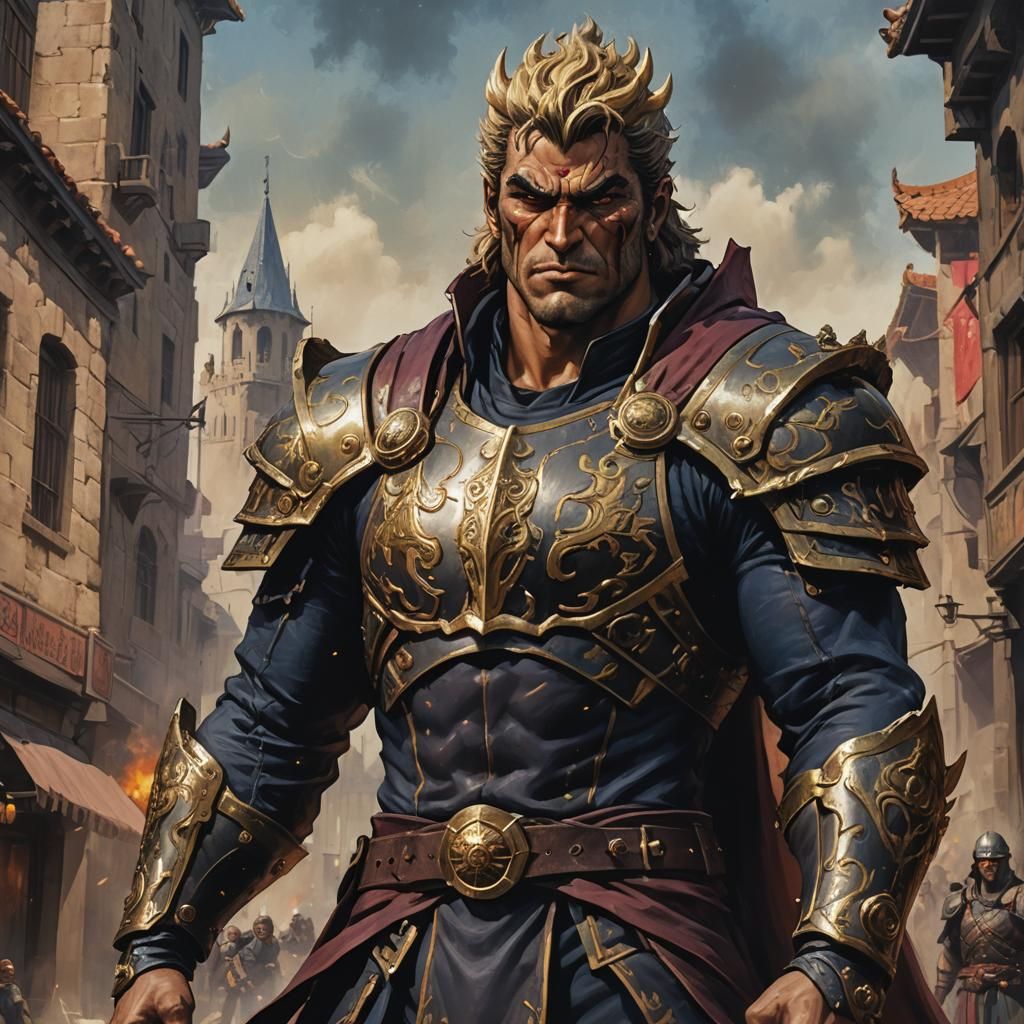 Muscular Man Portrait by Justin Sweet in Oil Paint