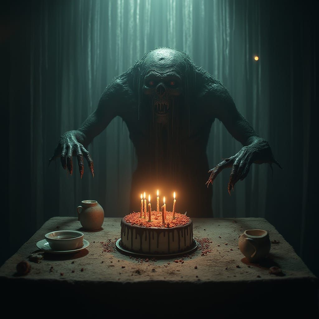 Eerie Birthday Party Horror Scene