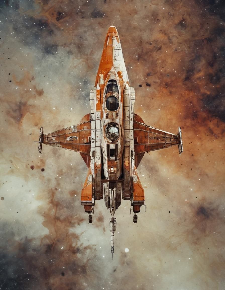 Calligraphic Spaceship Drifting in Deep Space