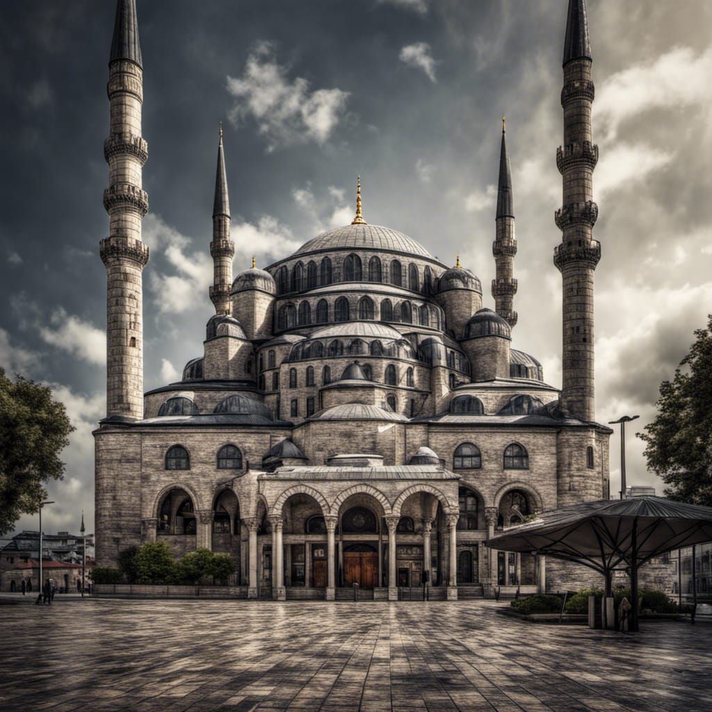 Hyperrealistic Mosque in Istanbul with Intricate Details