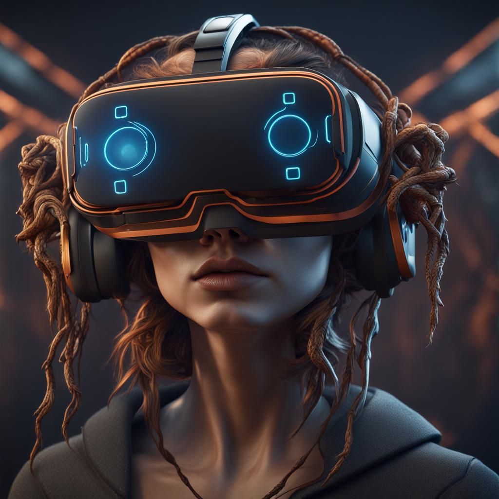 Evolved Humans with VR Headsets: Fantasy Concept Art