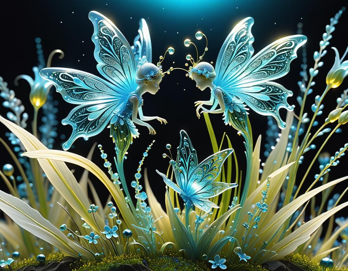 Bioluminescent Fairy Dust Fantasy with Fractal Details