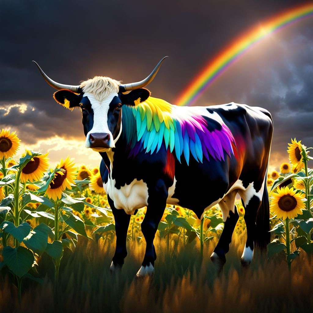 Gothic Farm with Rainbow and Zombiecore Flowers