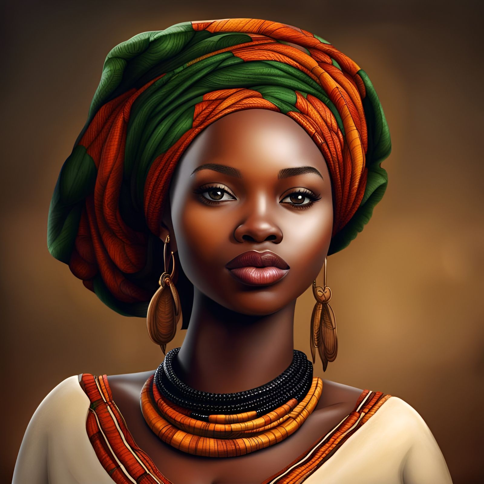 Realistic Portrait of a Beautiful Zambian Woman