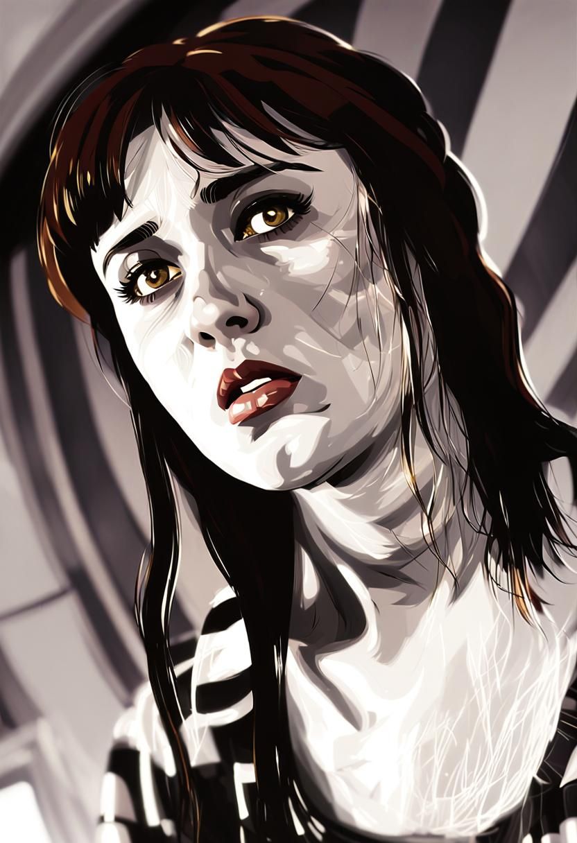 Retro Art Deco Pin-Up in Impressionist Style