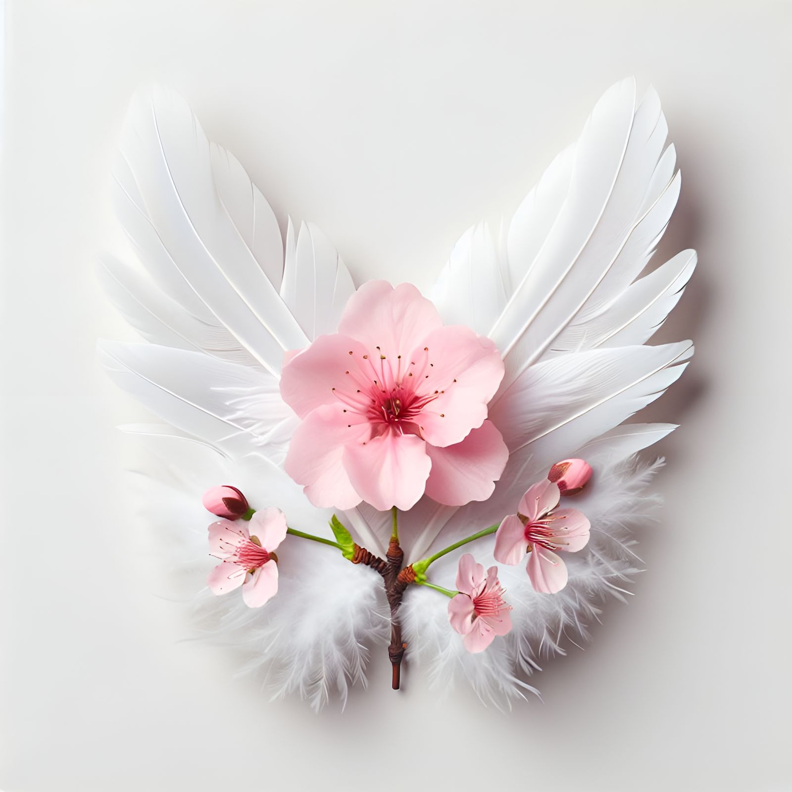 Cherry Blossom Angel, Minimalist Beauty. Homage to "Camilla Bunt": my 1st Uni Lecturer & Course Leader.