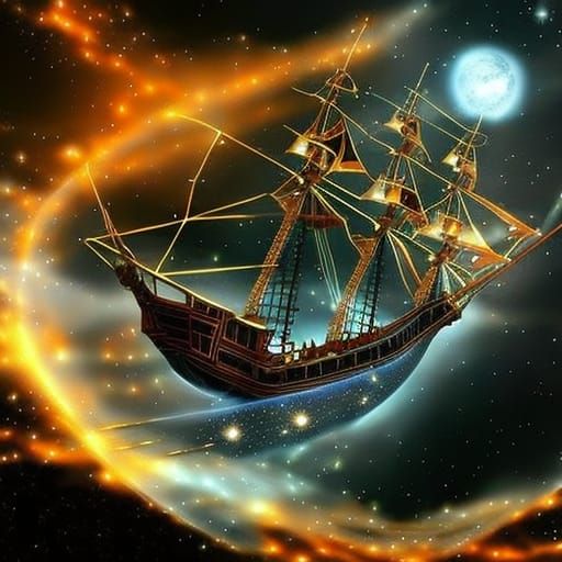 Galactic Pirate Ship in Glass Constellation