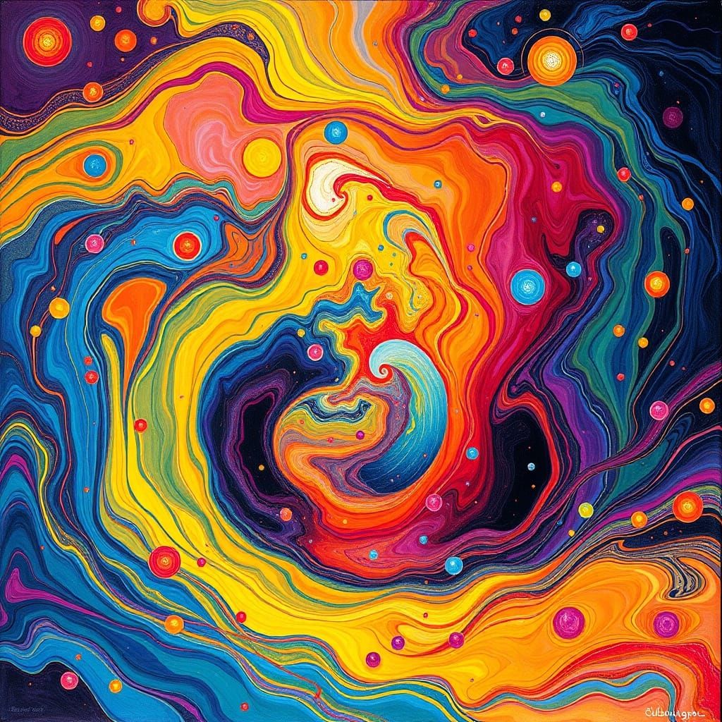 Vibrant Abstract Redox Reaction in Candyland Style