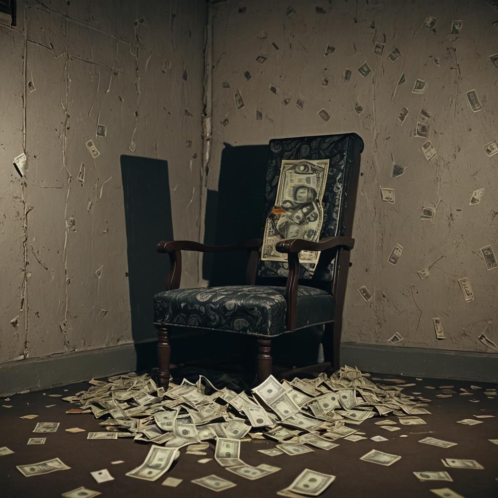 Open Safe with Money in Dimly Lit Basement