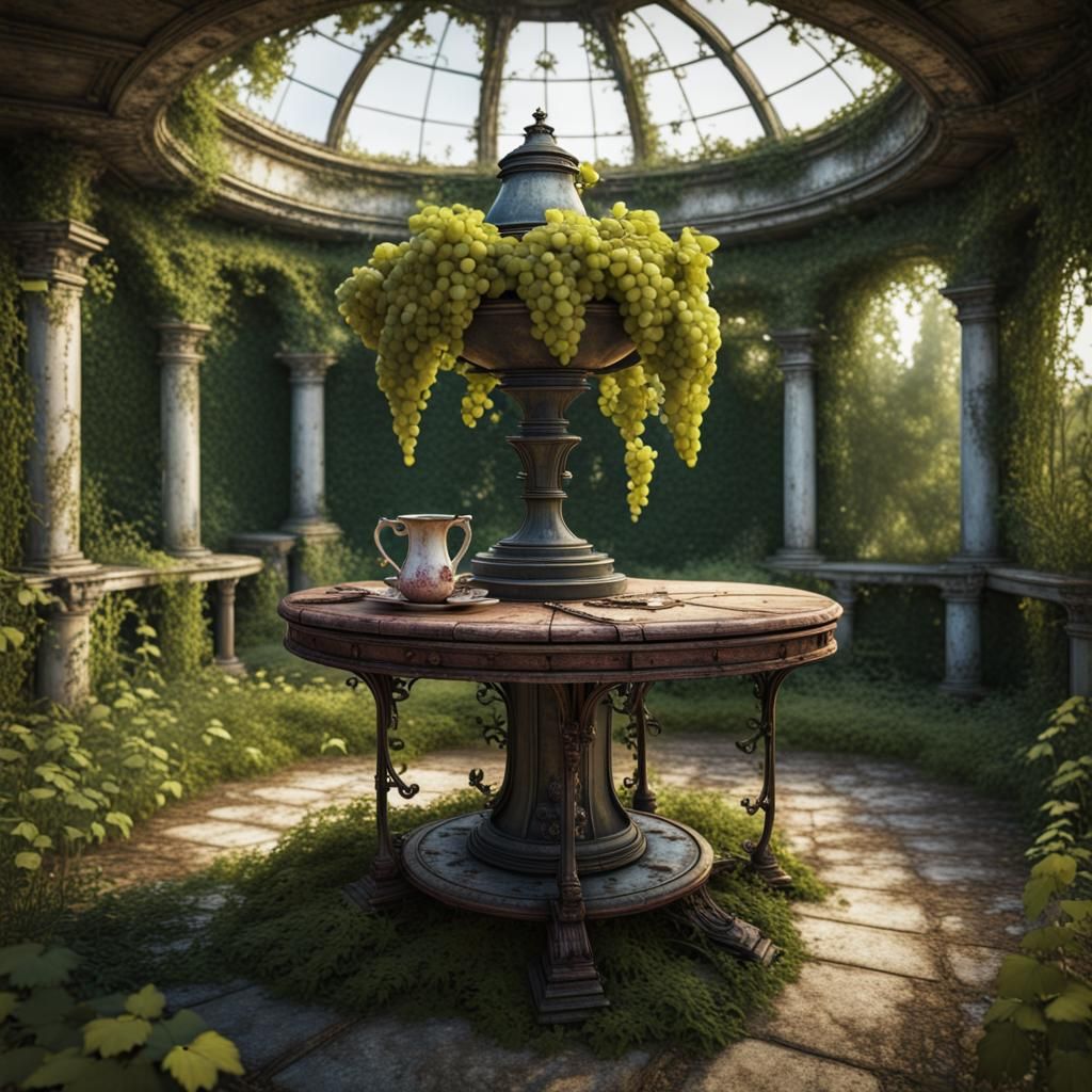 Overgrown Rotunda in Abandoned Garden, Unreal Engine Render