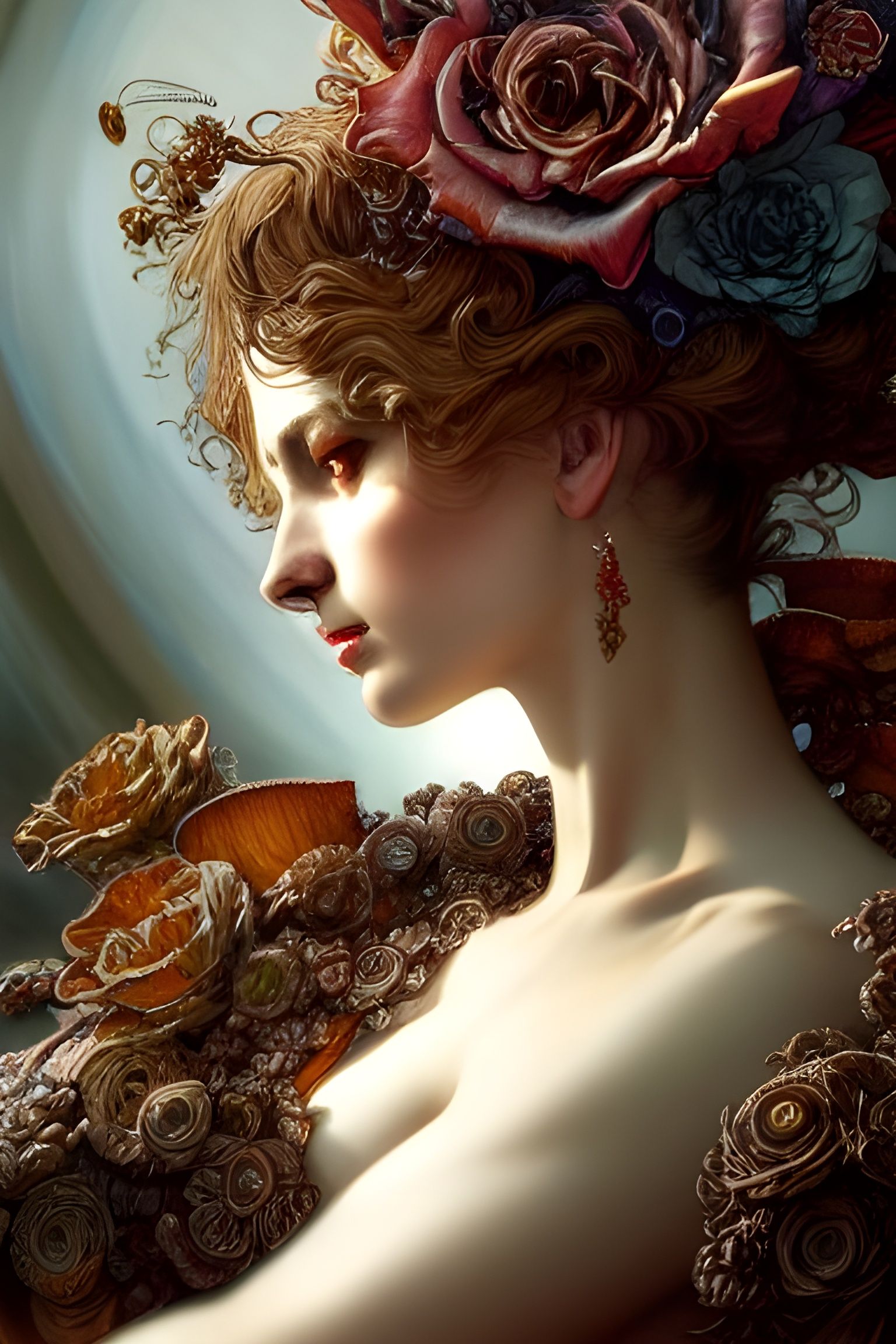 Rococo Regal Scene in Deep Colors