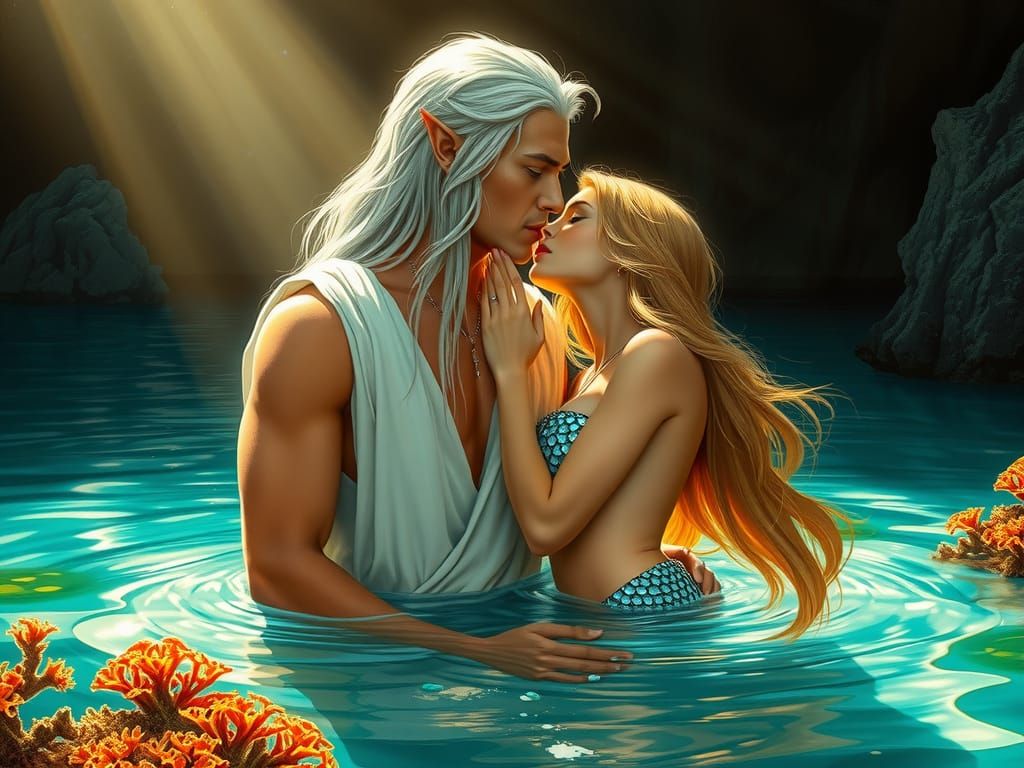 Ethereal Elven Kiss in Turquoise Lagoon