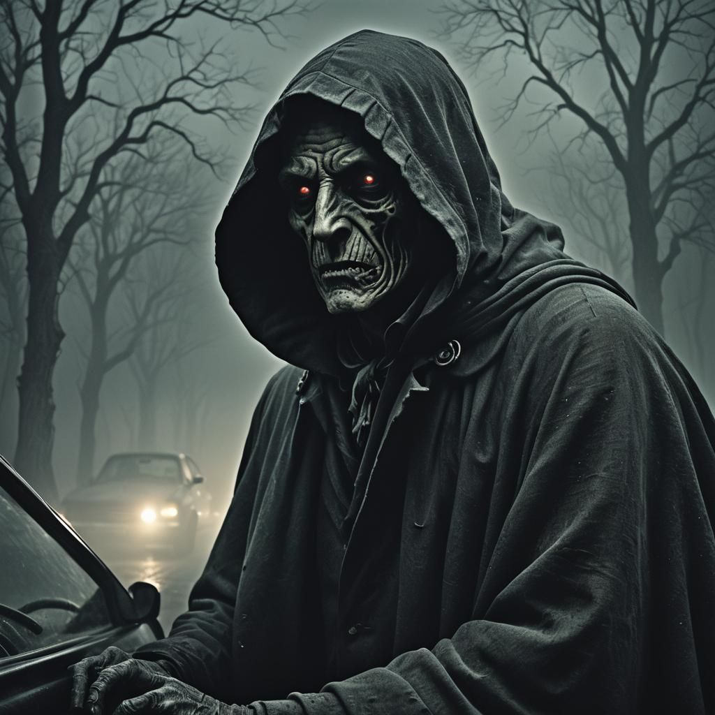 Eerie Ghostly Figure Enters Car: Gustave Doré Inspired Horro...