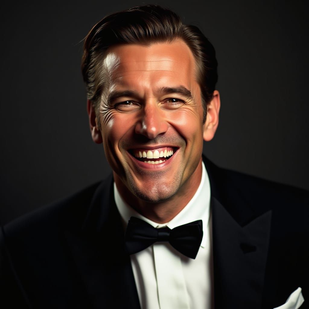 Charismatic Man in Tuxedo, Film Noir Pop Art Style