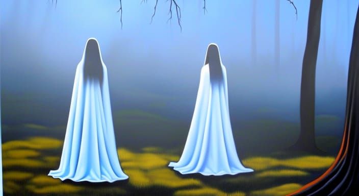 Spooky Ghosts Caught on Camera: Horror Acrylic Art