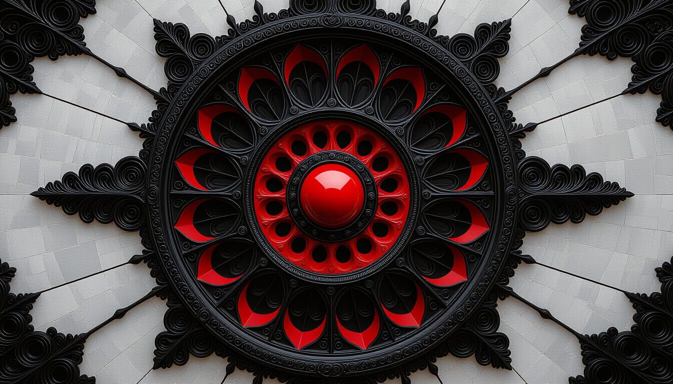 Black on Red: Hyperrealistic HDR Cinematic Shot