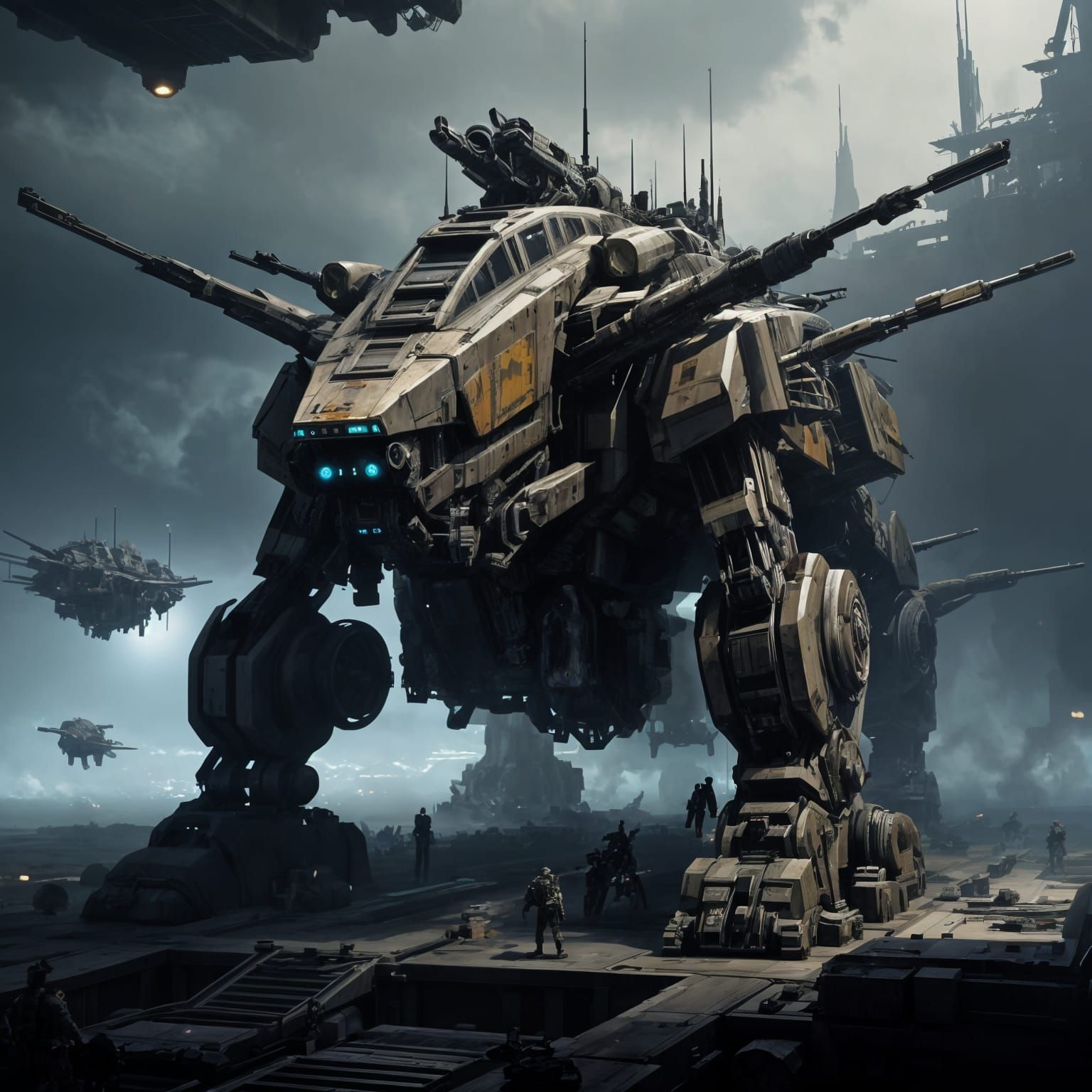 Gigantic Sci-Fi Zoid Hangar with Intricate Details