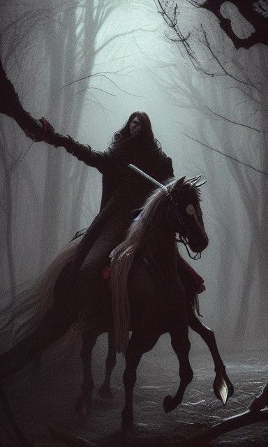 Headless Horseman Portrait in Sleepy Hollow Style