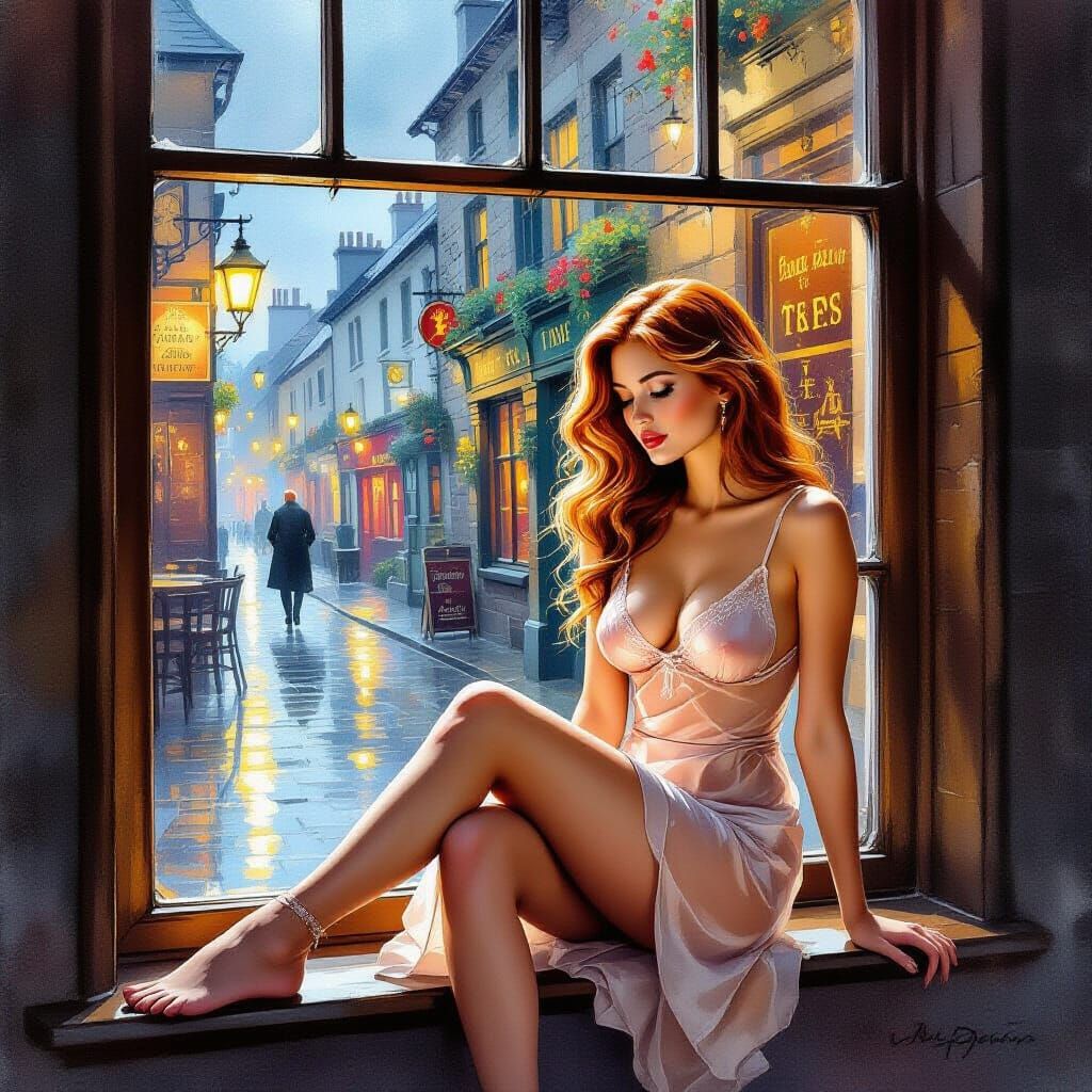 Irish Tavern Autumn Night: Pin-up & Mystical Elements