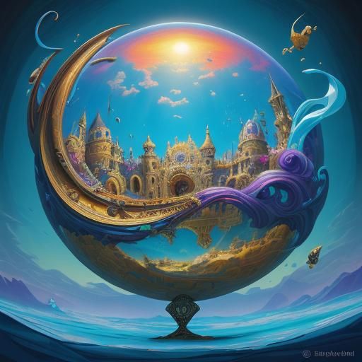 Magical Turtle on a Carpet: Surrealist Oil Painting