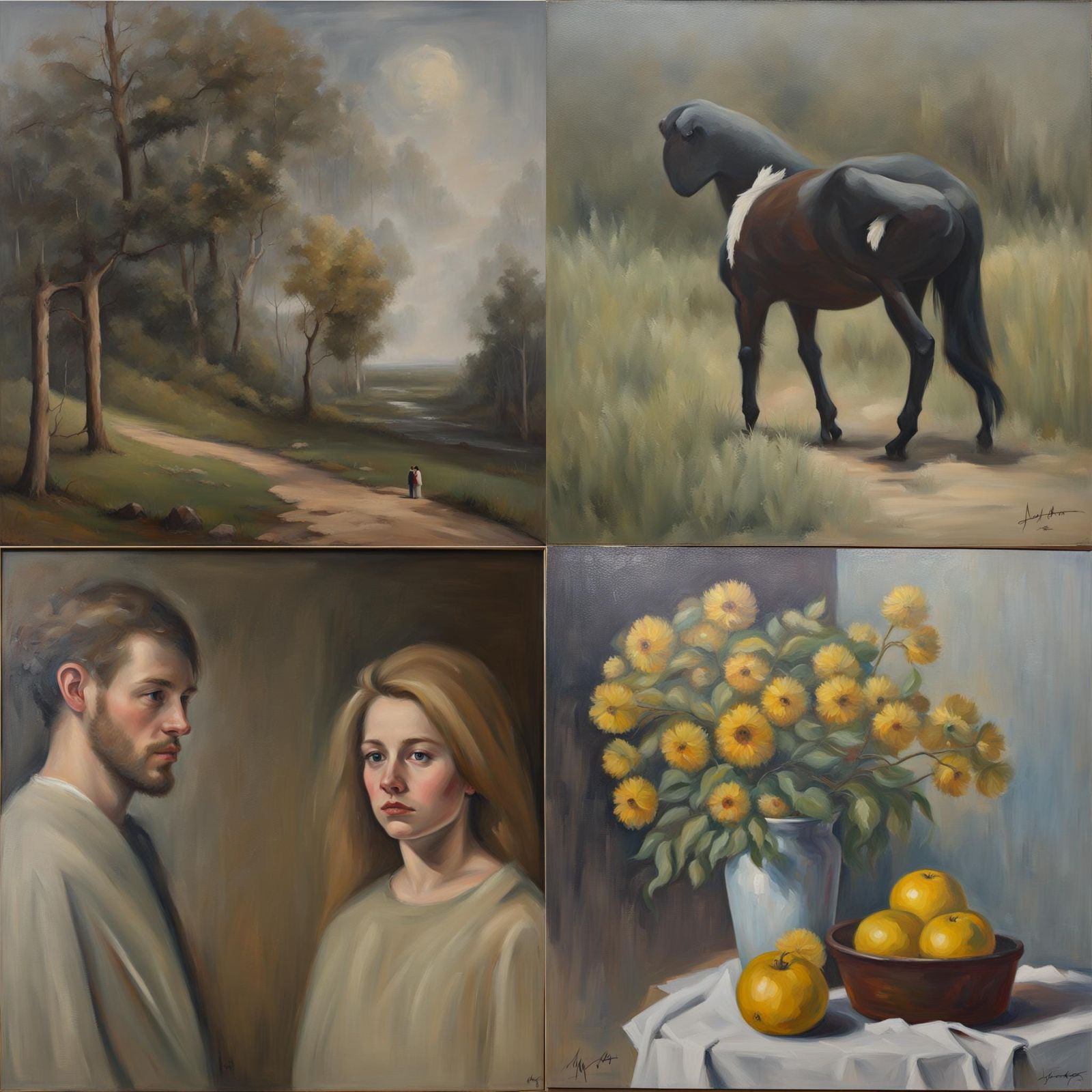 Classic Oil Painting on Canvas Texture