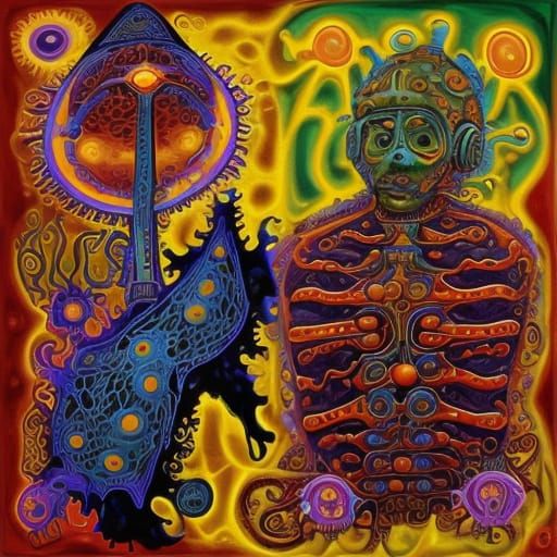 Dada Opera with Levitating Figures, Toulouse Lautrec Style