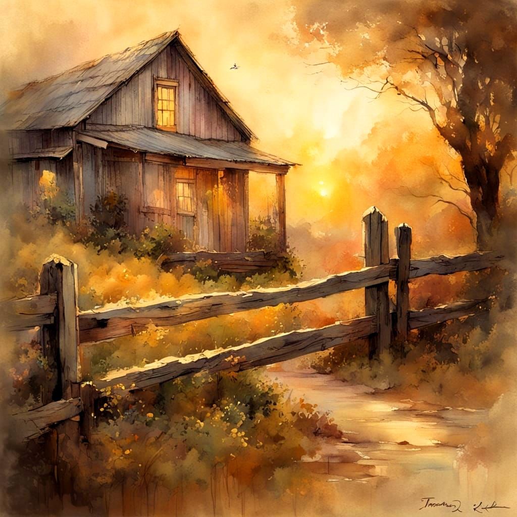 Warmth of a Greek Village in Golden Light