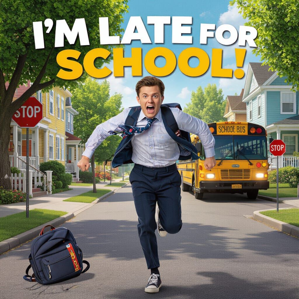 I'm Late For School! Comedy Movie Poster