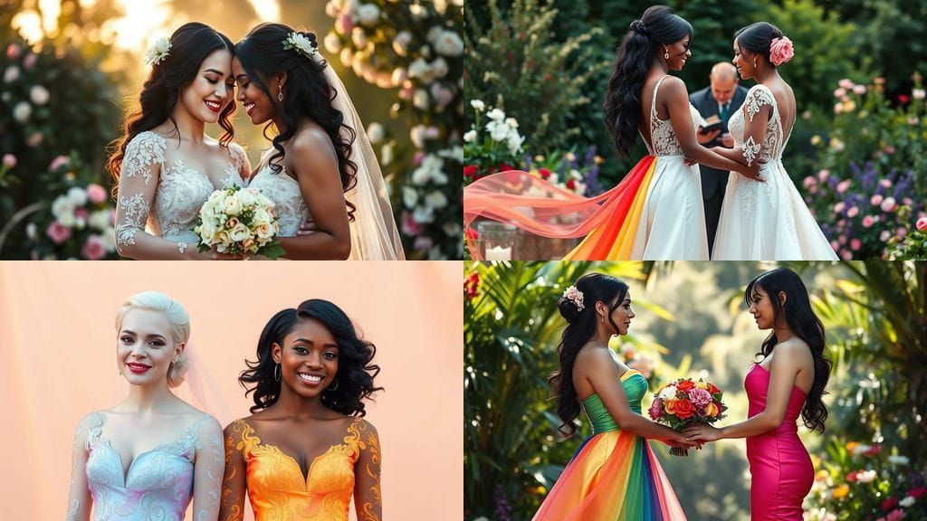 Albino Brides Celebrate Love in Vibrant Pride Wedding