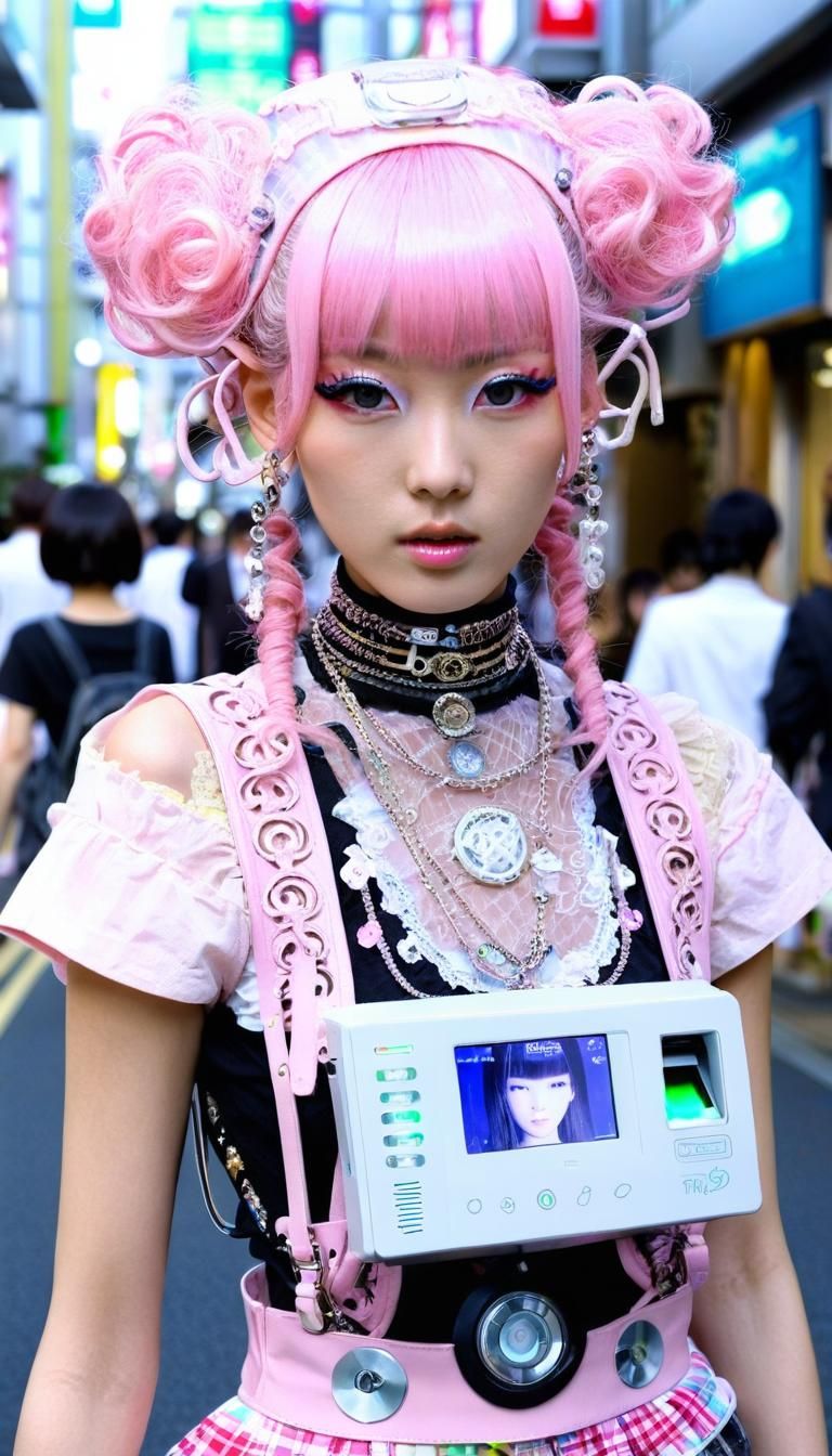 Futuristic Fashion Model in Harajuku, Tokyo