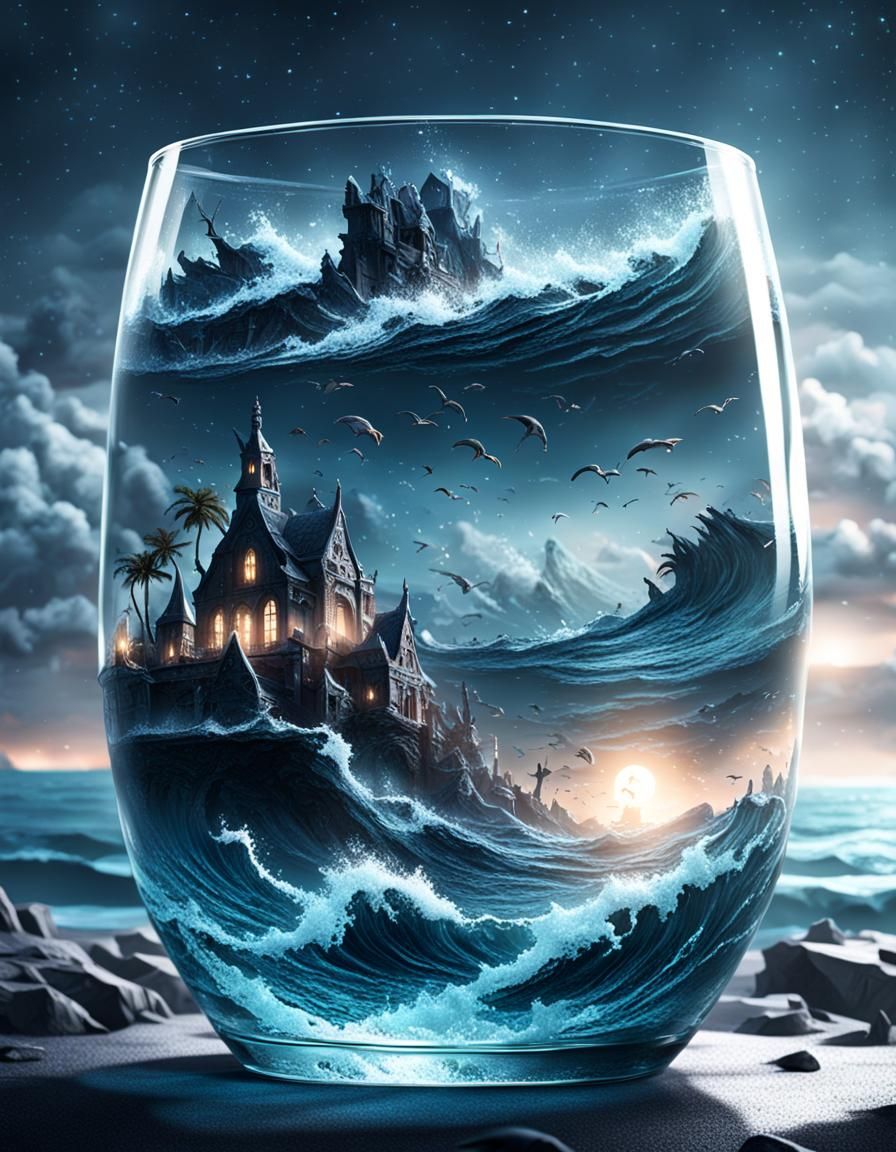 Graveyard Ocean in Glass: Dramatic Digital Painting