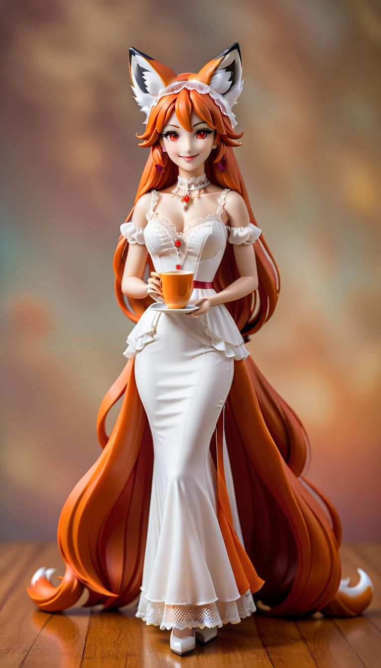 Fox Woman Action Figure in Victorian Style