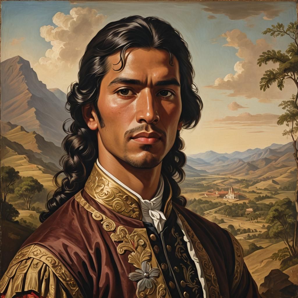Neoclassical Portrait of Clemente Aguayo in Colonial Attire